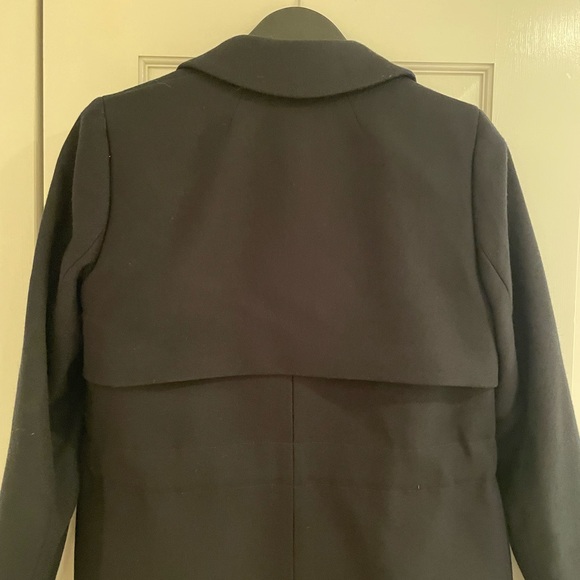 J Crew Women's Tie Waist Topcoat in Double
Serge Wool Black - Picture 8 of 11